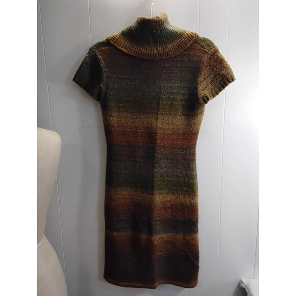 RONNI NICOLE Sweater Dress Women's Medium  Cowl Neck striped cap sleeve Acrylic - Picture 3 of 3